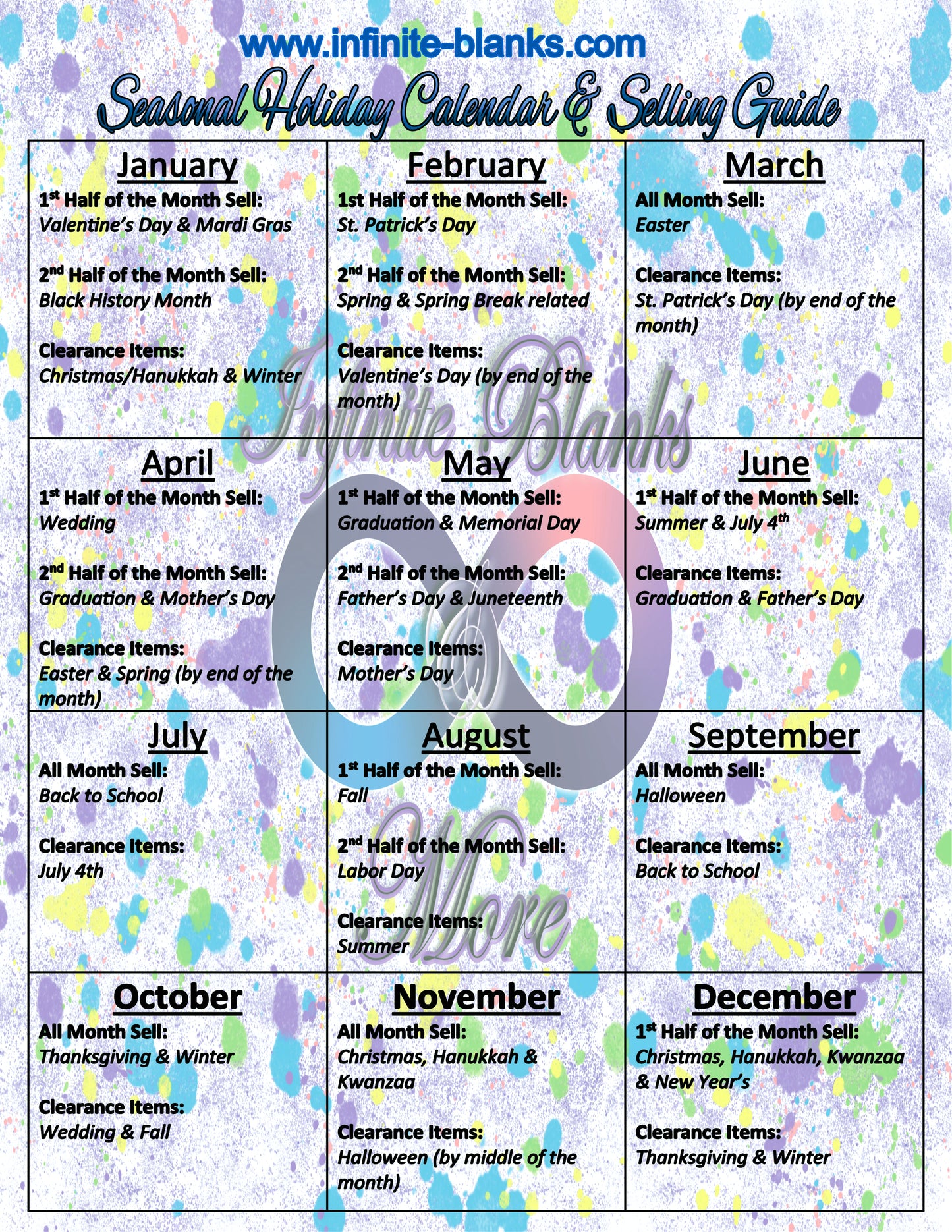 Seasonal Holiday Calendar and Selling Guide